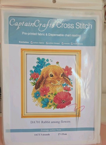 Cross stitch rabbit amoung - rabbit,