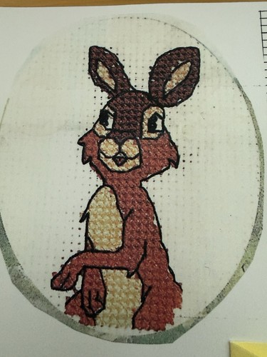 Rabbit mini cross stitch - stitch, card