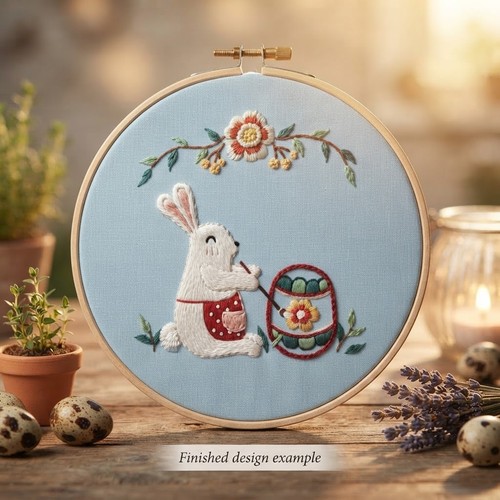 Easter rabbit embroidery kit - easter,