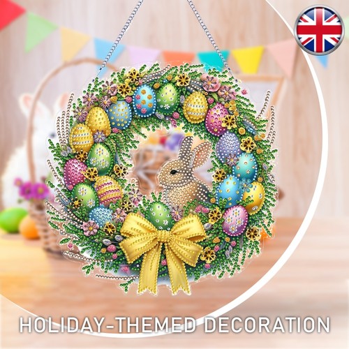Easter wreath theme flat - wreath,