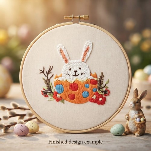 Easter rabbit embroidery - easter,