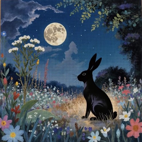 Beautiful night time rabbit - night,