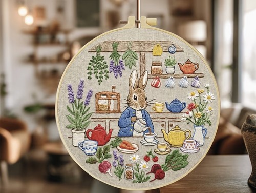 Embroidery kit rabbits - embroidery,