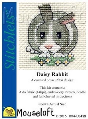 Daisy rabbit cross stitch - cross,